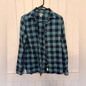 Women’s LL Bean Plaid Relaxed Button Down
